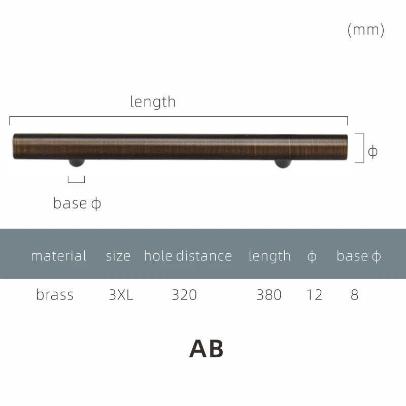 Yu'An Brass Furniture Handles Nordic Modern Pastoral Wardrobe Dresser Cupboard Drawer Cylinder Black/Gold Pulls Knobs