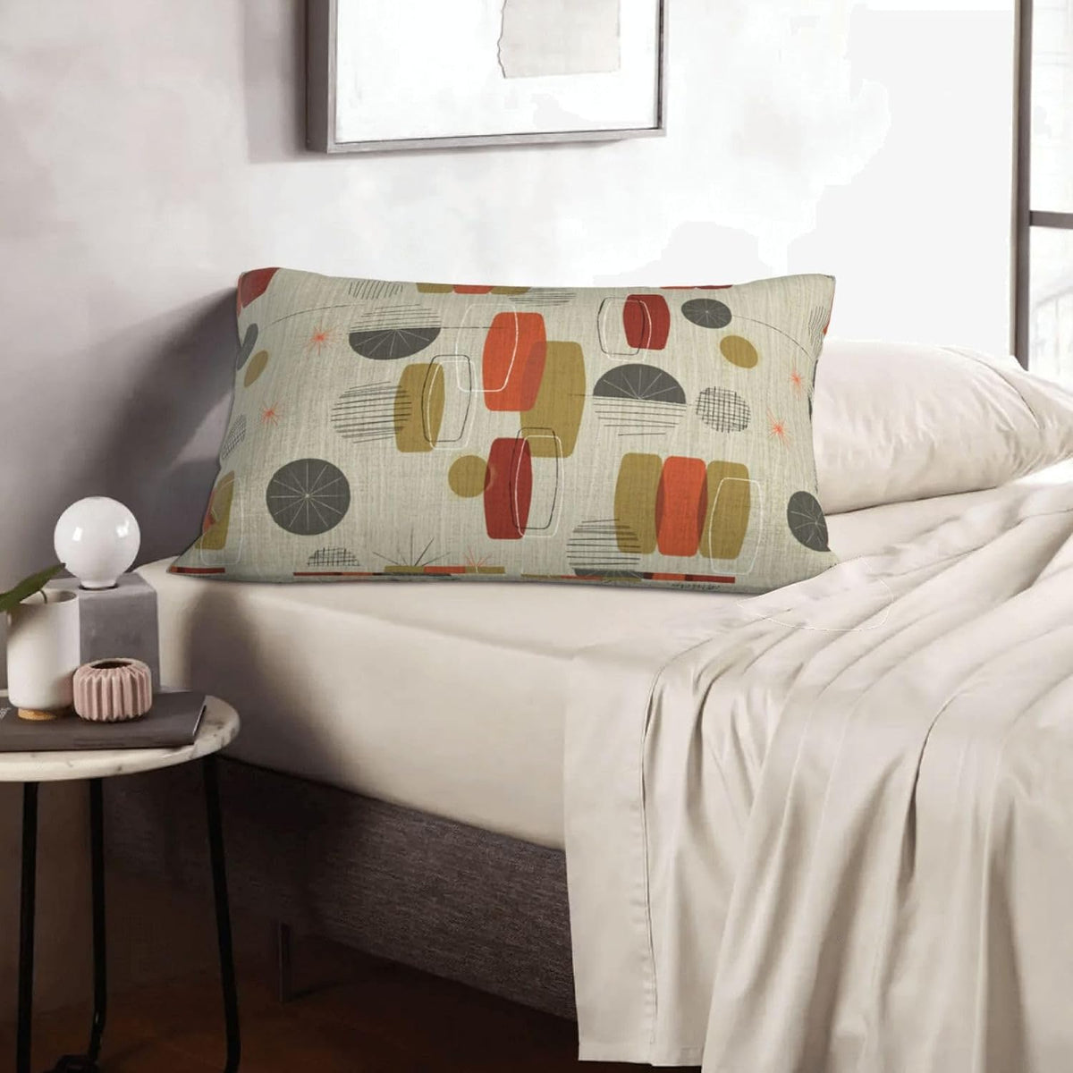 Mid Century Modern Decor,Mid Century Modern Throw Pillows,70S Pillow Cover,Lumbar Pillow Cover 12 * 20 Inches,011