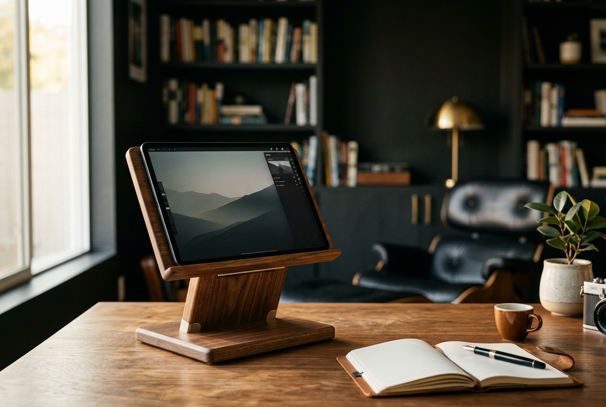 Walnut Tablet Stand | Easel Display