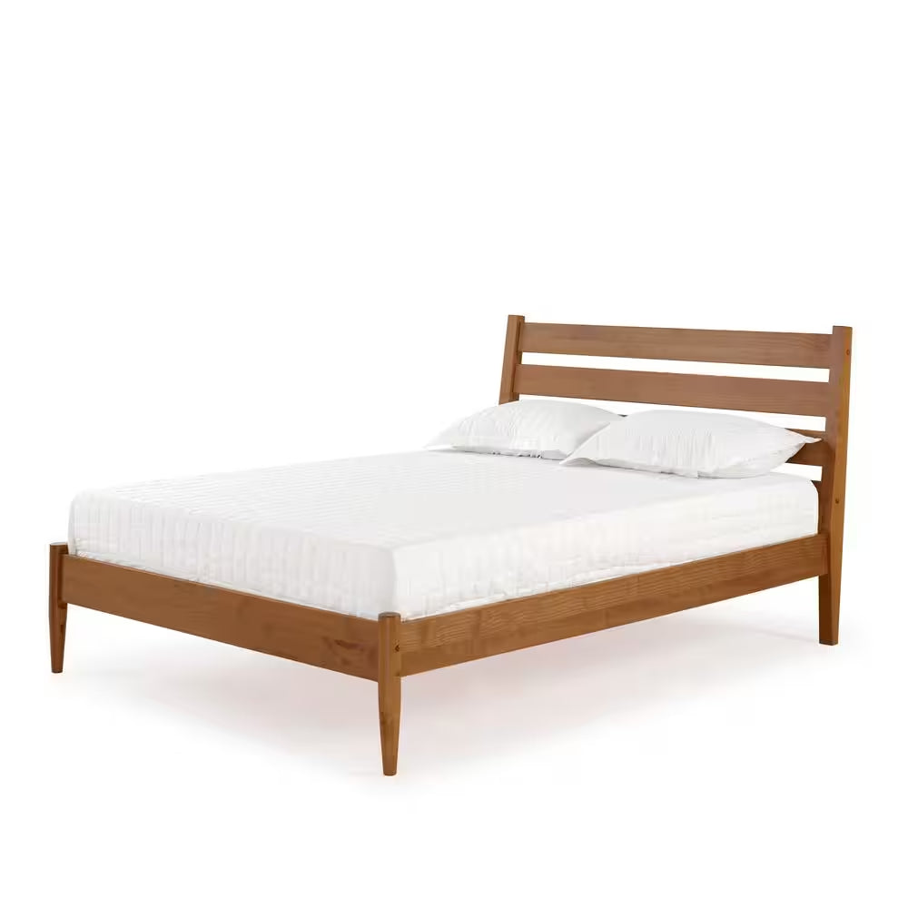 Mid-Century Modern Castanho Queen Size Platform Bed