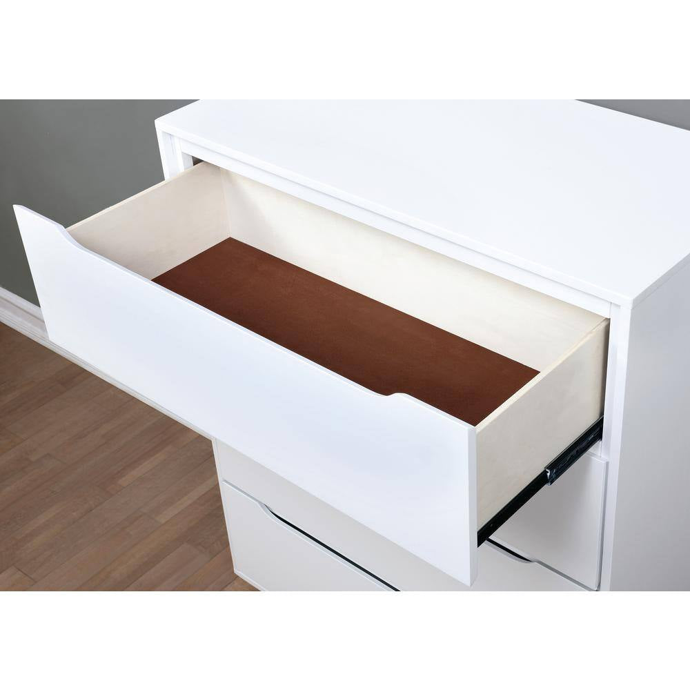 Mackie 2-Drawer Mid Century Modern White Nightstand