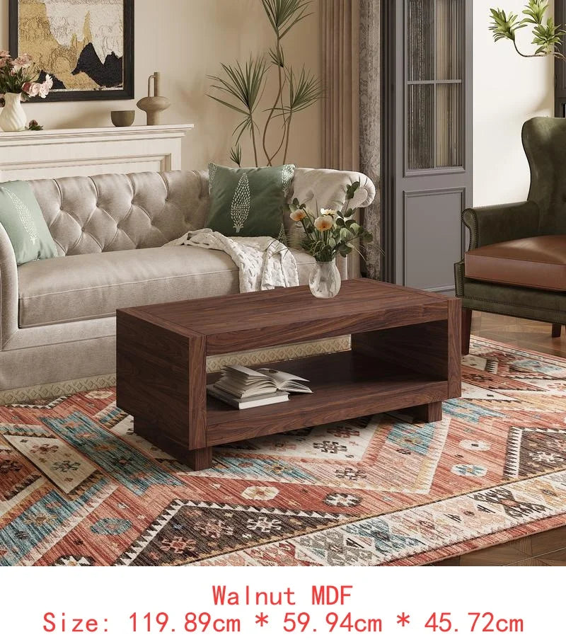 Belmont Collection | Rectangular Danish-Inspired Walnut Coffee Table - showcasing full sculptural form and curated finish in a Mid-Century Modern living room setting.