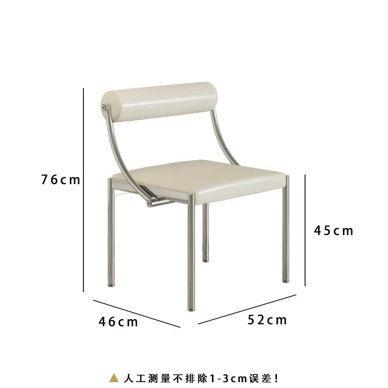Fontaine Collection | Arched Steel-Framed Brushed Steel Dining Chair - detail view 13 revealing design nuance in a Mid-Century Modern dining room setting.