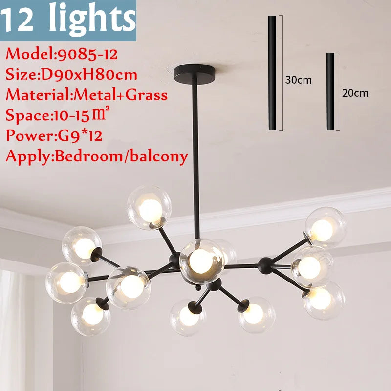 The Astoria Multi-Sphere Glass Chandelier