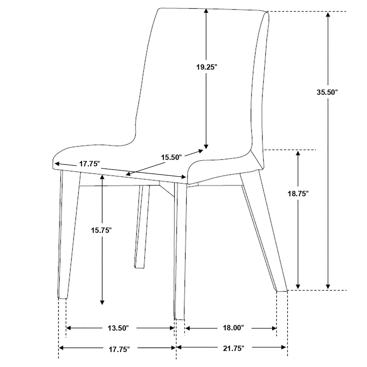 Redbridge Upholstered Dining Side Chair Walnut