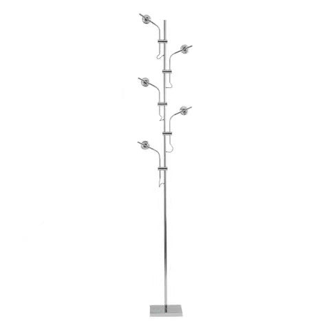 Dresden Collection | Sculptural Steel-Framed Brushed Steel Shadow Lamp - highlighting material texture and craftsmanship detail in a Mid-Century Modern living room setting.
