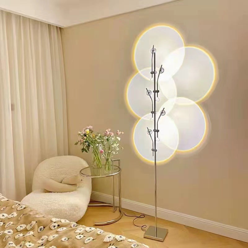 Dresden Collection | Sculptural Steel-Framed Brushed Steel Shadow Lamp - captured in a curated lifestyle vignette in a Mid-Century Modern living room setting.
