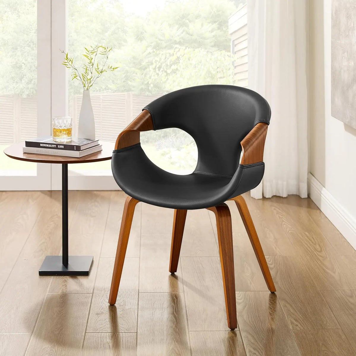 Belmont Collection | Atomic-Era Walnut & Brass - featuring close-up joinery and artisanal finish quality in a Mid-Century Modern living room setting.