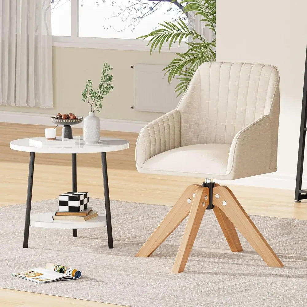 The Ellington Ivory Bouclé Swivel Chair
