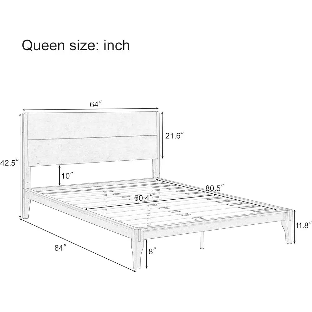 Ellington Collection | Floating California Bamboo Platform Bed - styled from an alternate angle revealing dimensional depth in a Mid-Century Modern bedroom setting.