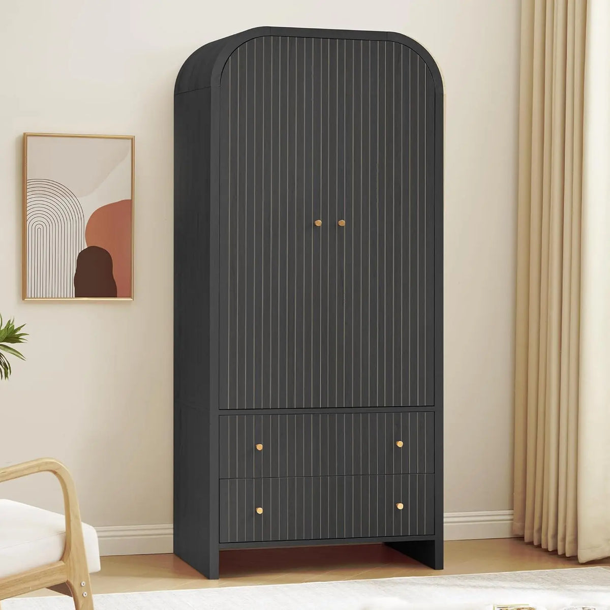 The Valencia Arched Walnut Wardrobe
