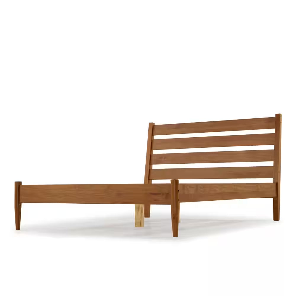 Mid-Century Modern Castanho Queen Size Platform Bed