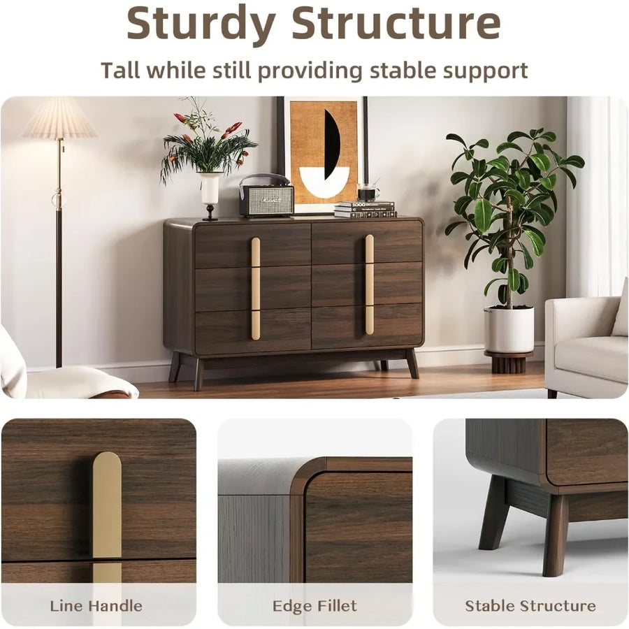 Astoria Collection | Tapered-Leg Atomic-Era Walnut Dresser - showcasing full sculptural form and curated finish in a Mid-Century Modern bedroom setting.