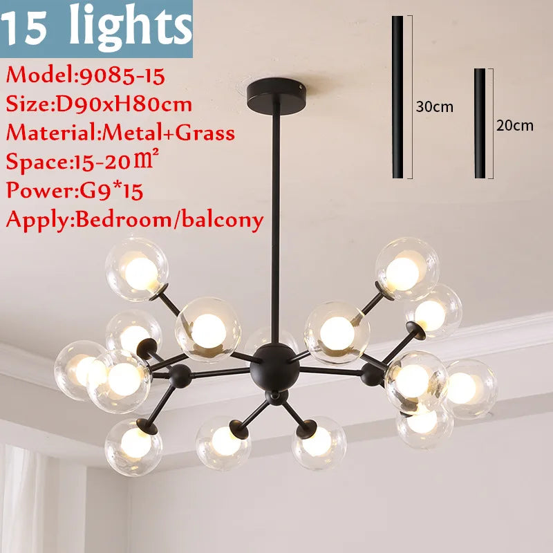 The Astoria Multi-Sphere Glass Chandelier