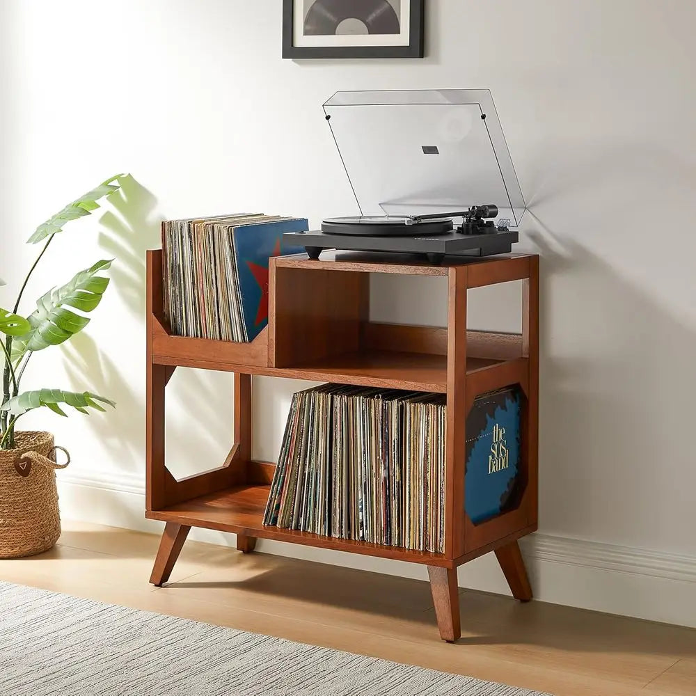 Dresden Collection | Hairpin-Legged California Walnut Media Console - featuring close-up joinery and artisanal finish quality in a Mid-Century Modern entryway setting.