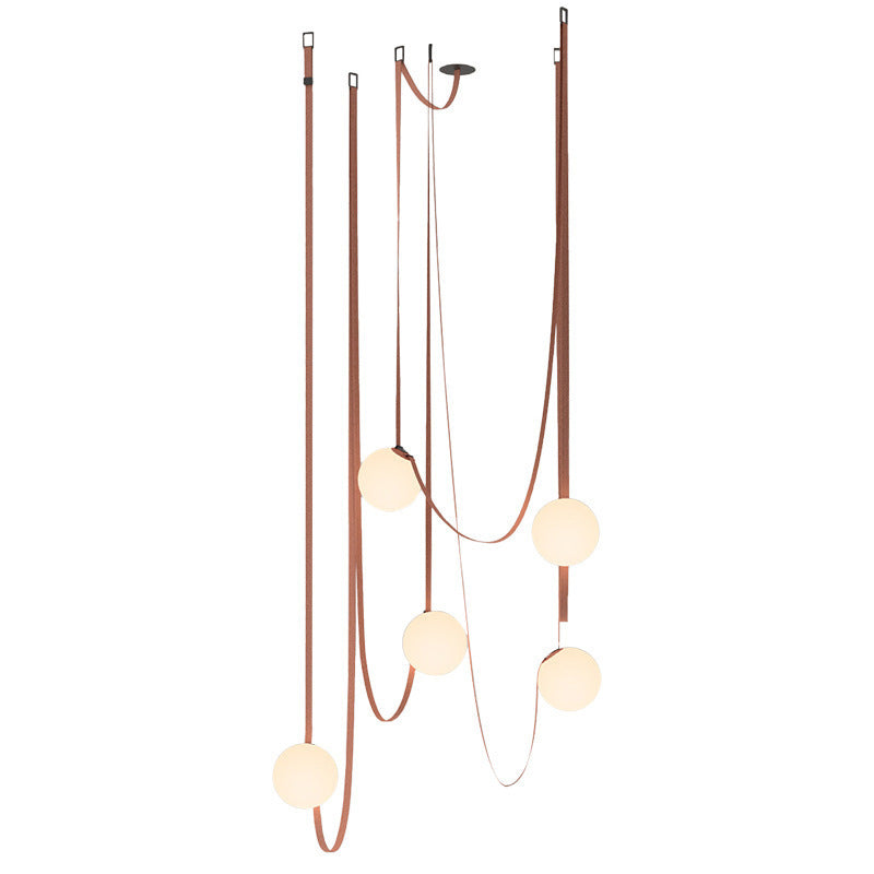 Dresden Collection | Floating Brass-Accented Brass & LED Chandelier - featuring close-up joinery and artisanal finish quality in a Mid-Century Modern living room setting.