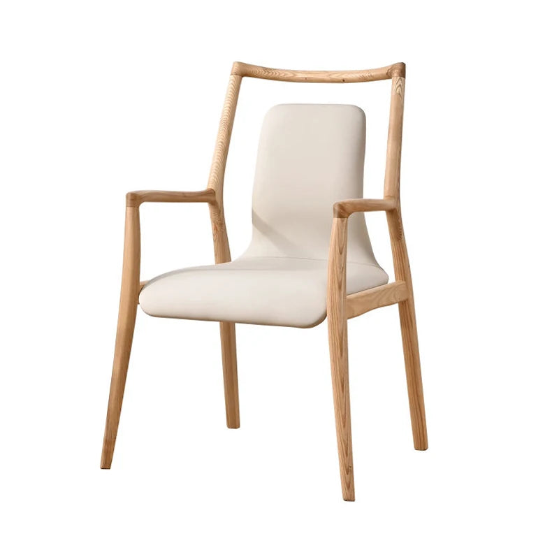 Ellington Collection | Floating Brass-Accented Walnut Armchair - framed in an editorial still-life composition in a Mid-Century Modern living room setting.