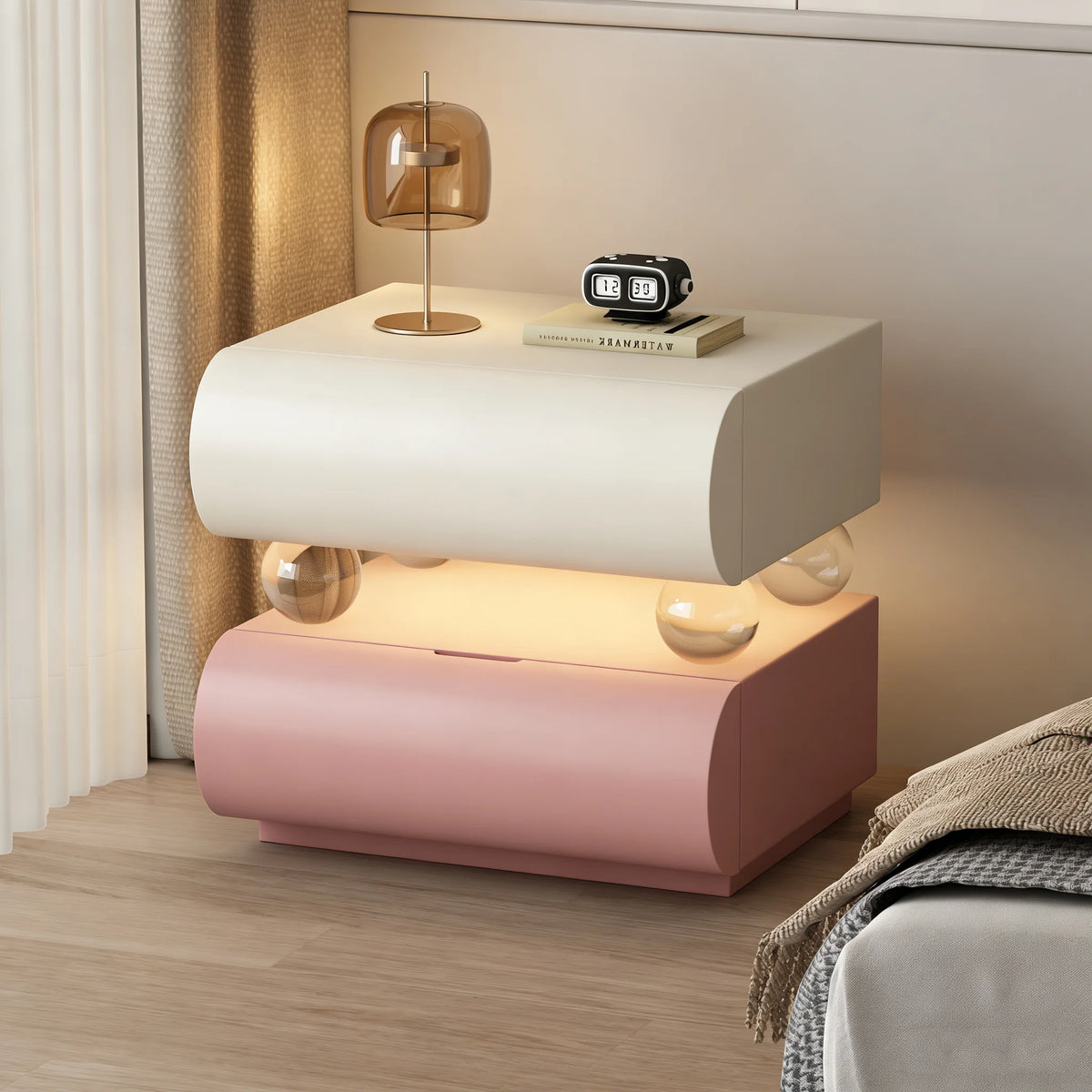 Belmont Collection | Tapered-Leg Nordic Nordic Bedside Table - Curated Bedroom for the Modern Living Collection | Woodies ON Woodlawn