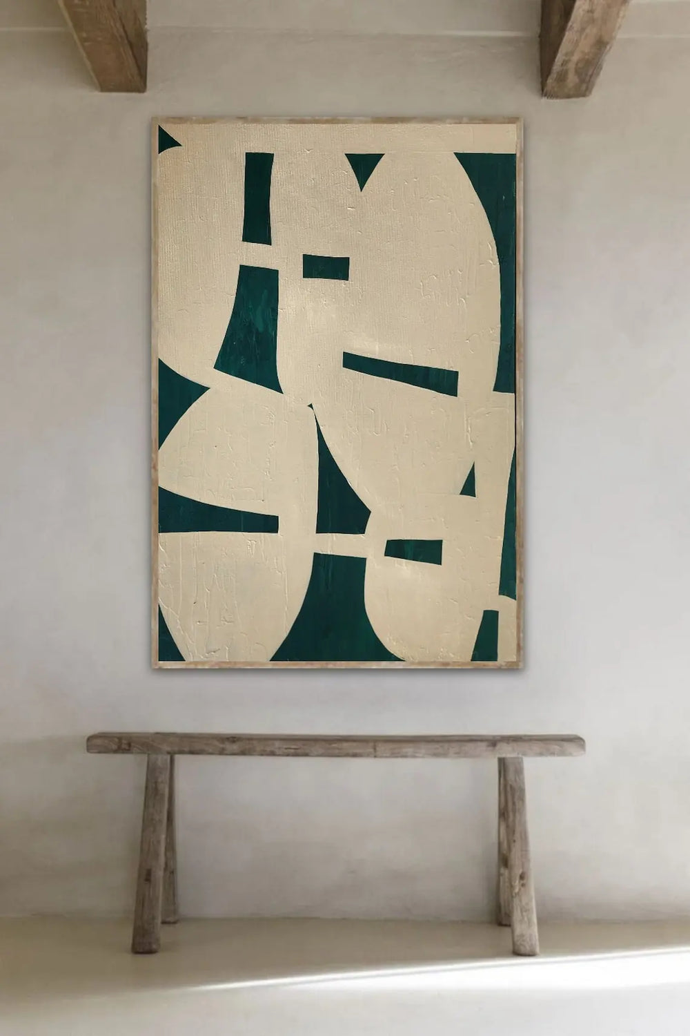 Mustard Yellow Textured Abstract Painting - Mid Century Modern Elegance