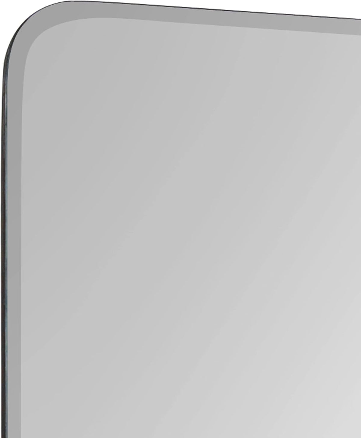Fossett Frameless Rectangle Wall Mirror, 18 X 30, White, Decorative Functional Mirror with Shelf for Storage and Display