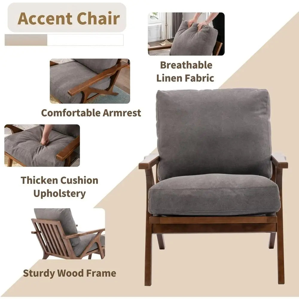Ellington Collection | Tapered-Leg Gold-Trimmed Walnut & Leather Set - styled from an alternate angle revealing dimensional depth in a Mid-Century Modern living room setting.