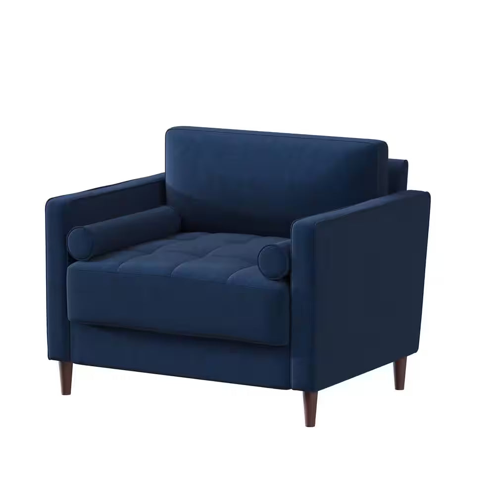 Lillith Navy Blue Mid Century Modern Chair