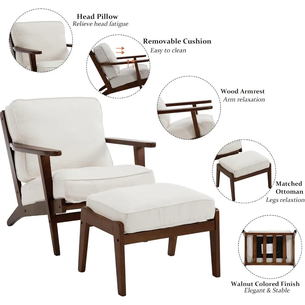 The Fontaine Walnut & Bouclé Accent Chair