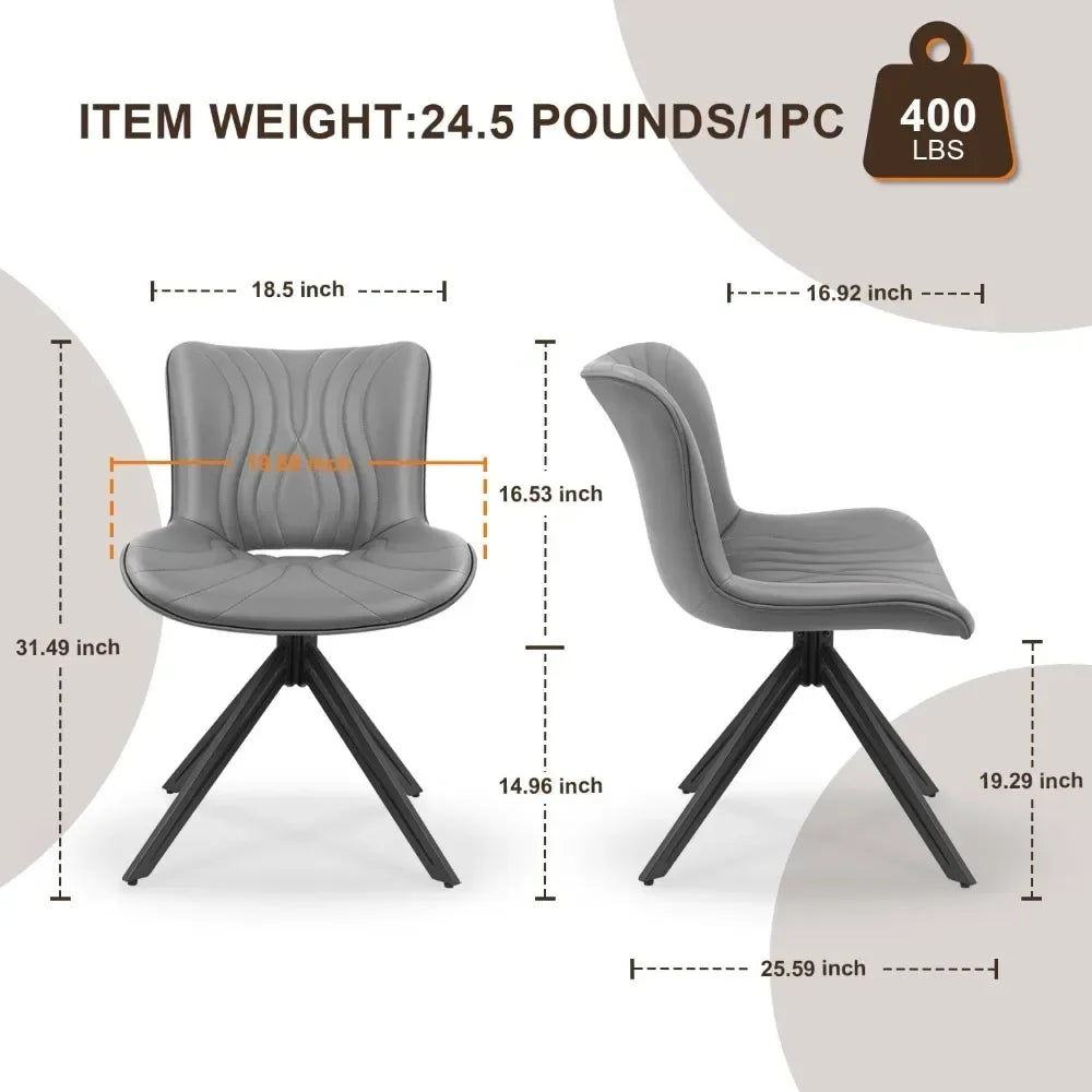 Valencia Collection | Gold-Trimmed Round Swivel Dining Chair Set - Curated Furniture for the Modern Living Collection | Woodies ON Woodlawn