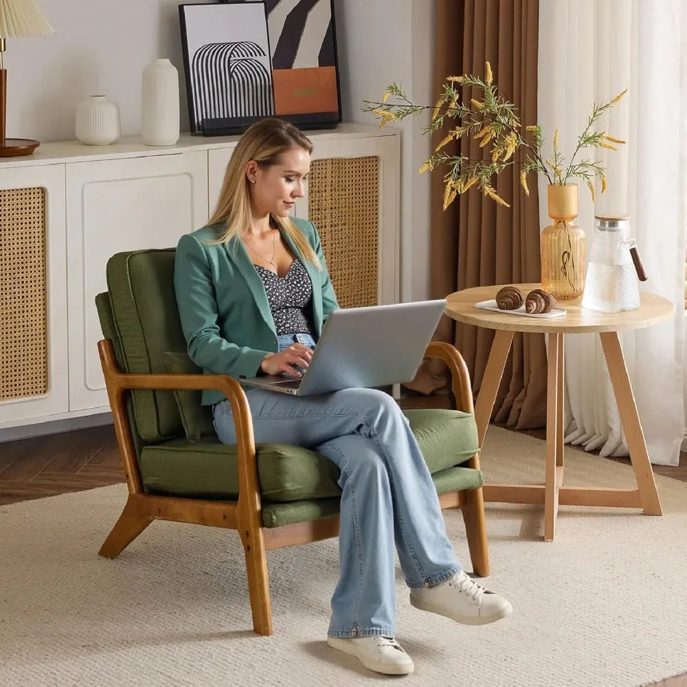The Astoria Dark Forest Linen Accent Chair