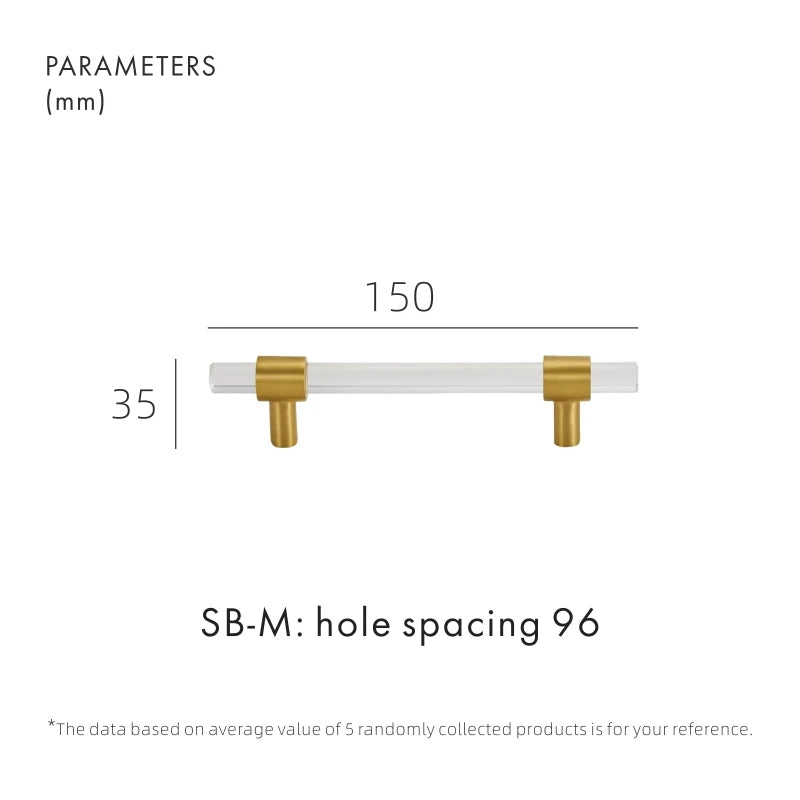 Brass Acrylic Furniture Handles Modern Fashionable Long Pulls Cupboard Wardrobe Dresser Shoe Box Drawer Cabinet Knobs