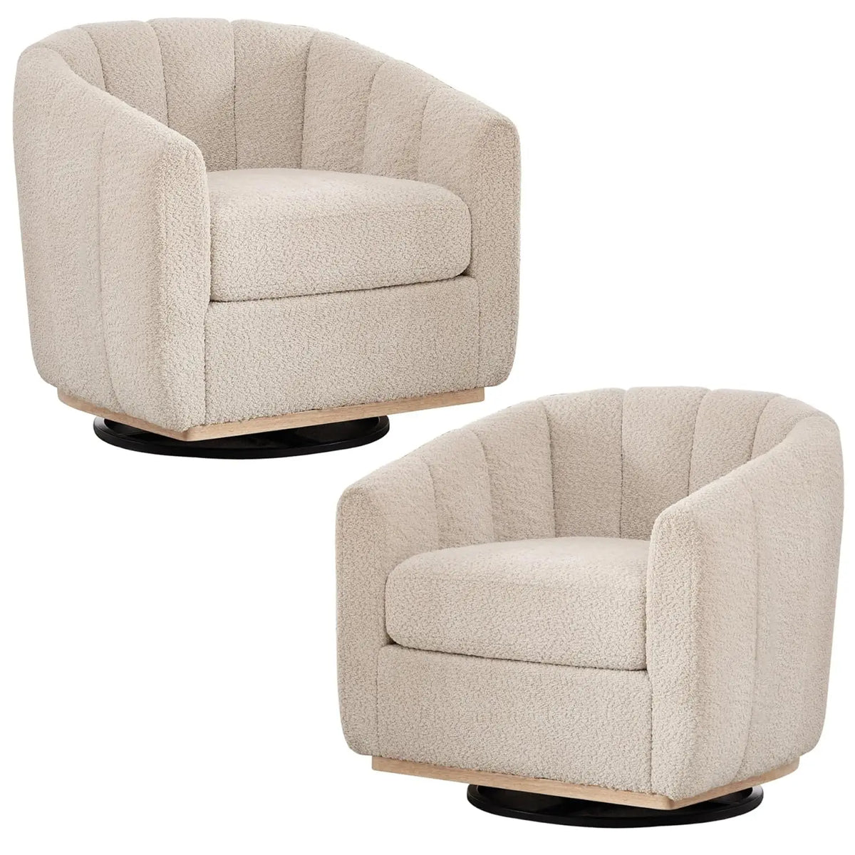Astoria Collection | Sculptural Atomic-Era Swivel Accent Chairs - Set of Two - Curated Furniture for the Modern Living Collection | Woodies ON Woodlawn