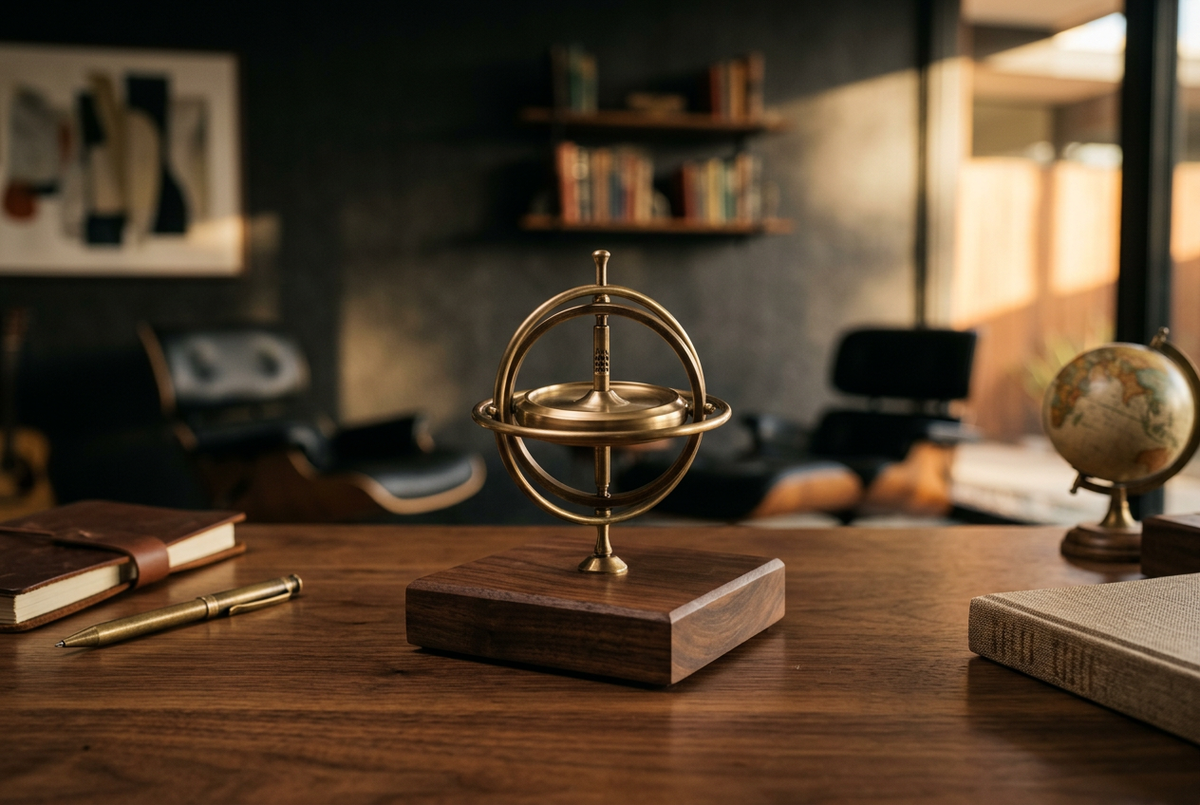 Brass Gyroscope Precision Spinner | Axiom Top