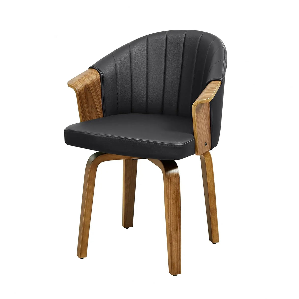 Astoria Collection | Sculptural Atomic-Era Swivel Accent Chair - showcasing full sculptural form and curated finish in a Mid-Century Modern living room setting.