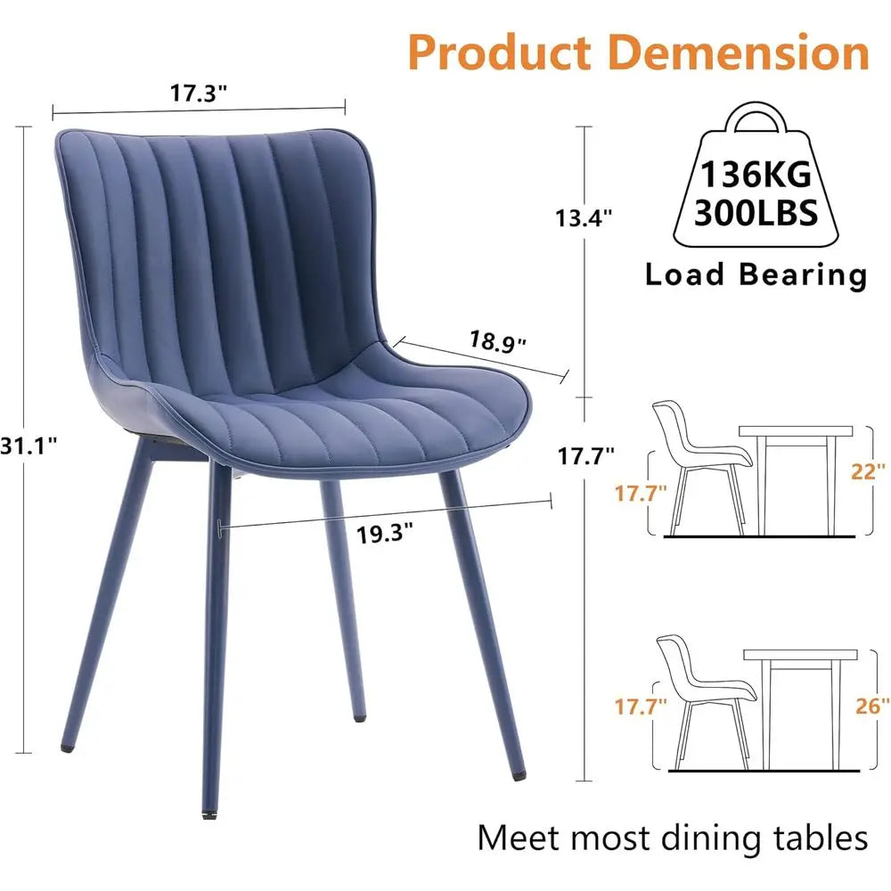 The Kensington Navy Leatherette Dining Chair
