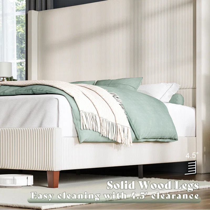 Crofford Upholstered Wingback Platform Bed