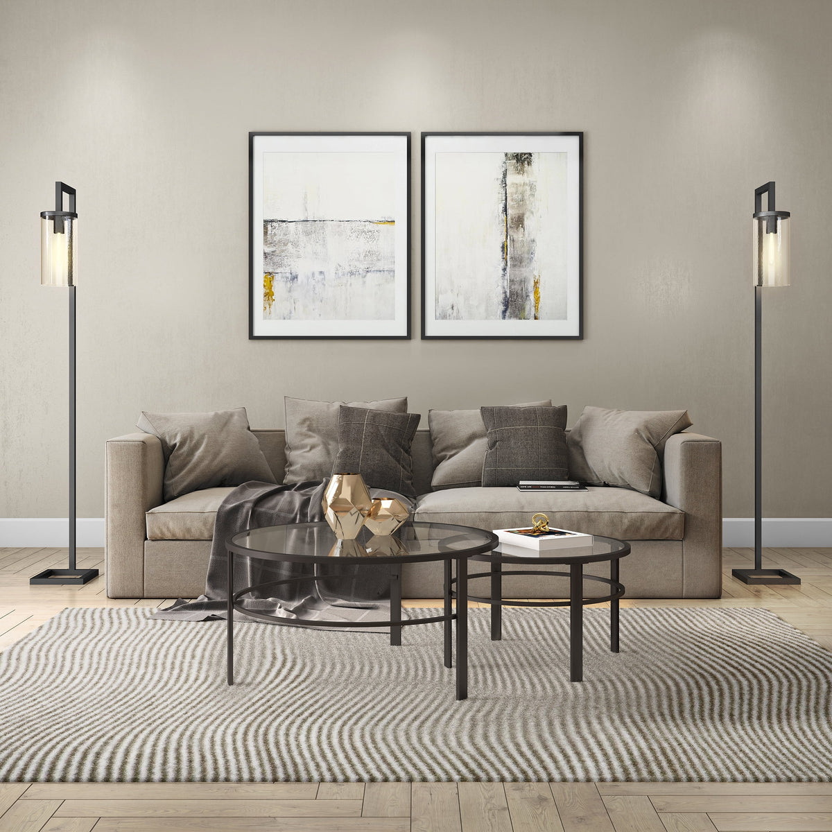Gaia round Nested Coffee Table, Blackened Bronze
