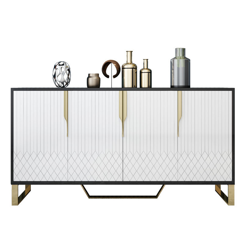 Marlowe Collection | Minimalist Brass-Accented Walnut Cabinet - highlighting material texture and craftsmanship detail in a Mid-Century Modern living room setting.