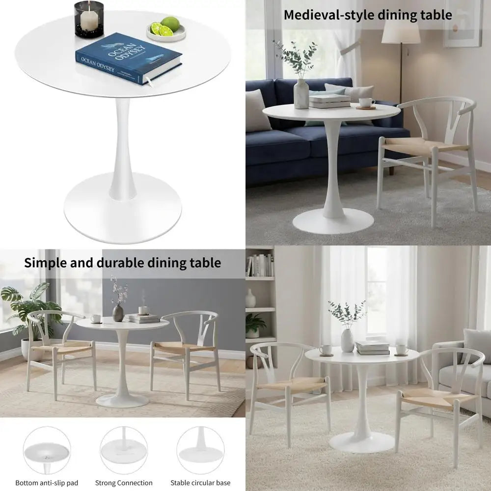 Ellington Collection | Sculptural Glass-Topped Tulip Base Dining Set - featuring close-up joinery and artisanal finish quality in a Mid-Century Modern dining room setting.