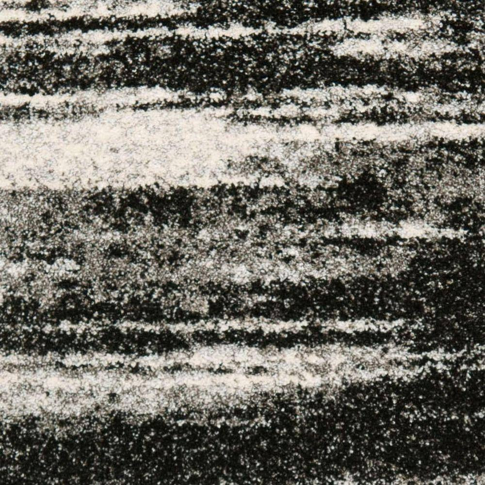 Retro Dark Grey/Light Grey 2 Ft. X 7 Ft. Striped Runner Rug