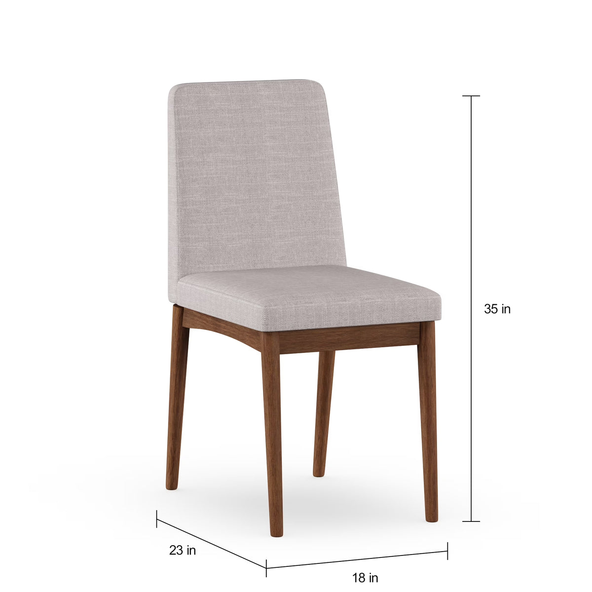 Pierre Indoor Dining Chairs, Set of 2, Walnut/Light Gray