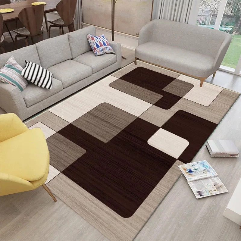 Mid-Century Modern Luxe Minimalist Living Room Carpet