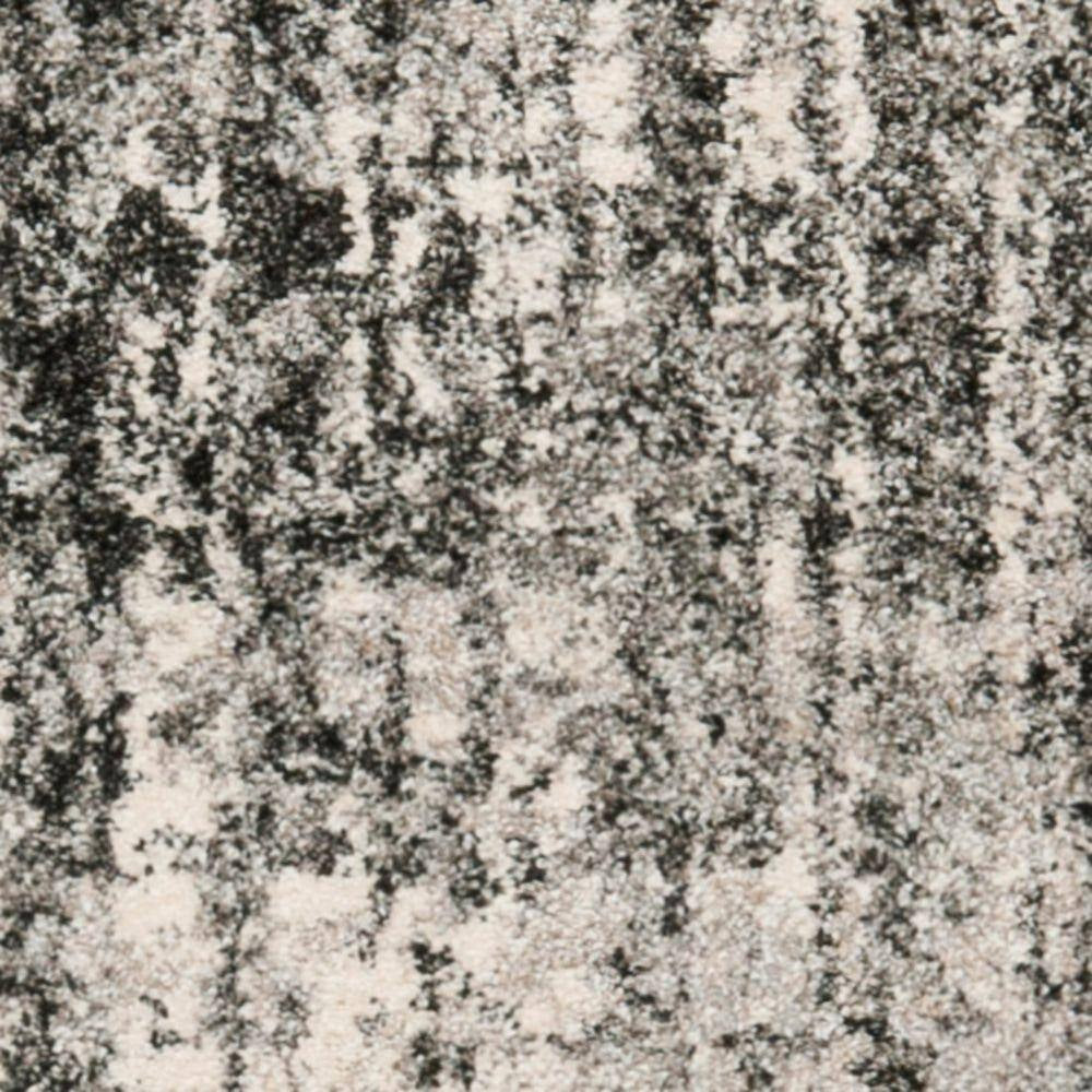 Retro Black/Grey 2 Ft. X 9 Ft. Solid Runner Rug