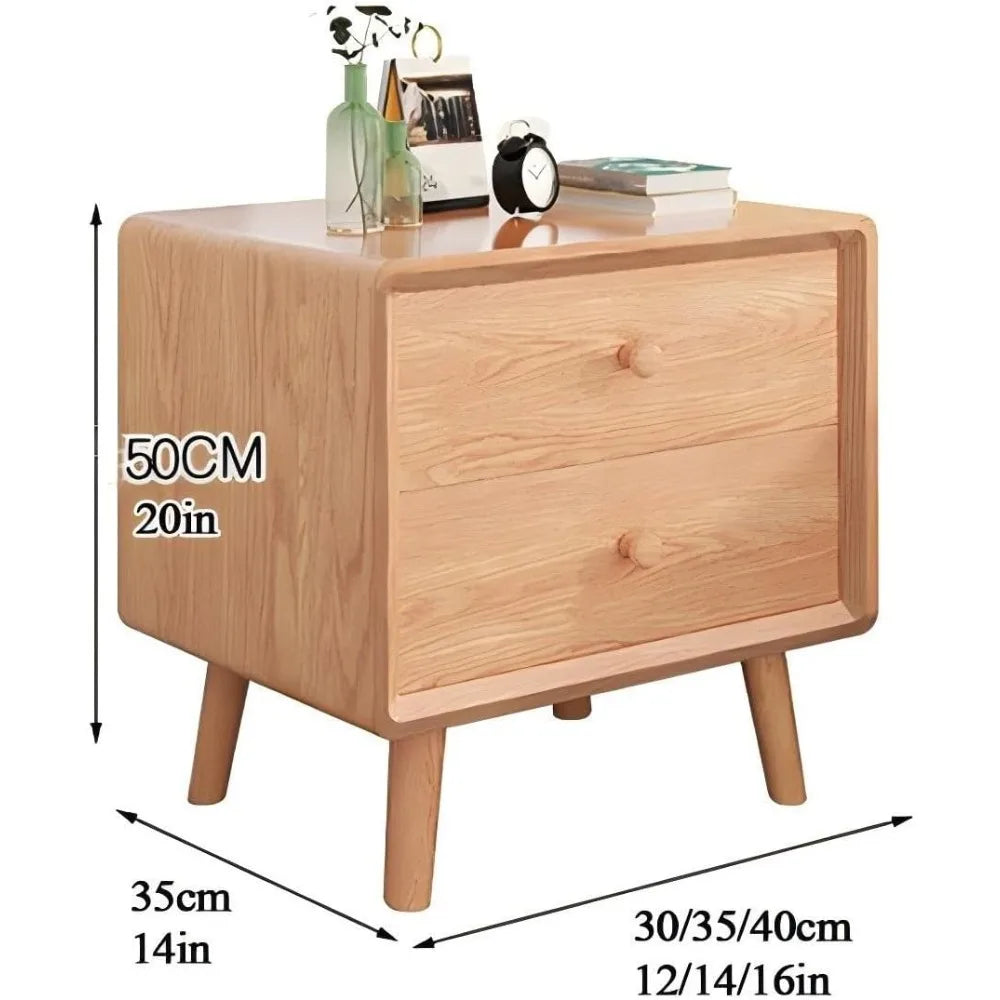 Dresden Collection | Compact Walnut Nightstand - highlighting material texture and craftsmanship detail in a Mid-Century Modern bedroom setting.
