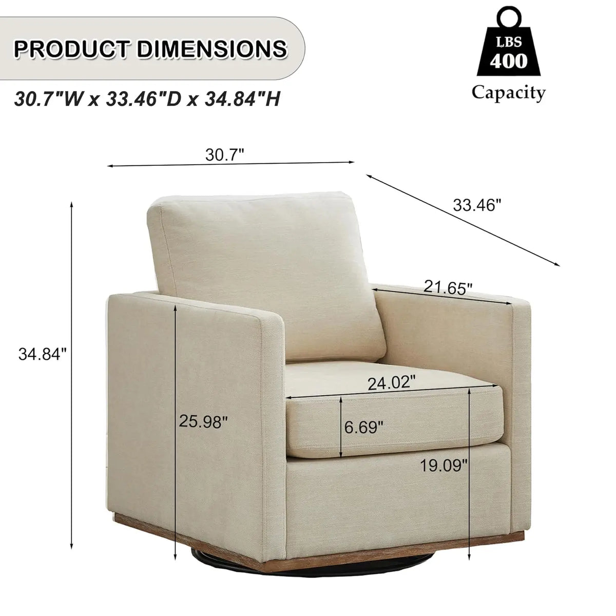 Astoria Collection | Sculptural Atomic-Era Swivel Accent Chairs - Set of Two - demonstrating proportional harmony within the collection in a Mid-Century Modern living room setting.