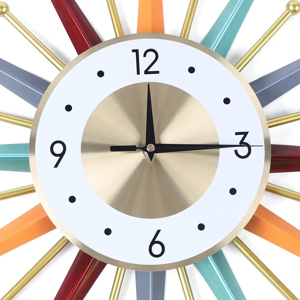 The Astoria Spun Brass Sunburst Wall Clock