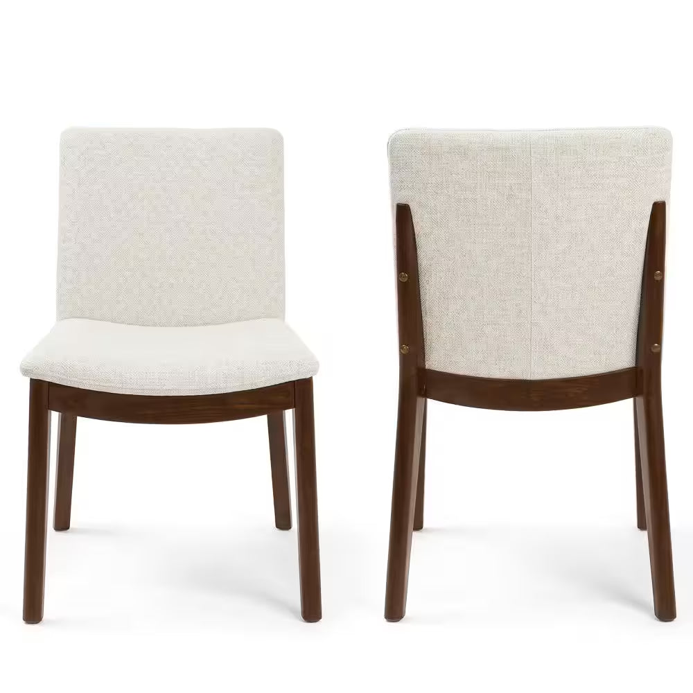 Valentine Mid-Century Modern Beige Fabric Dining Chair (Set of 2)