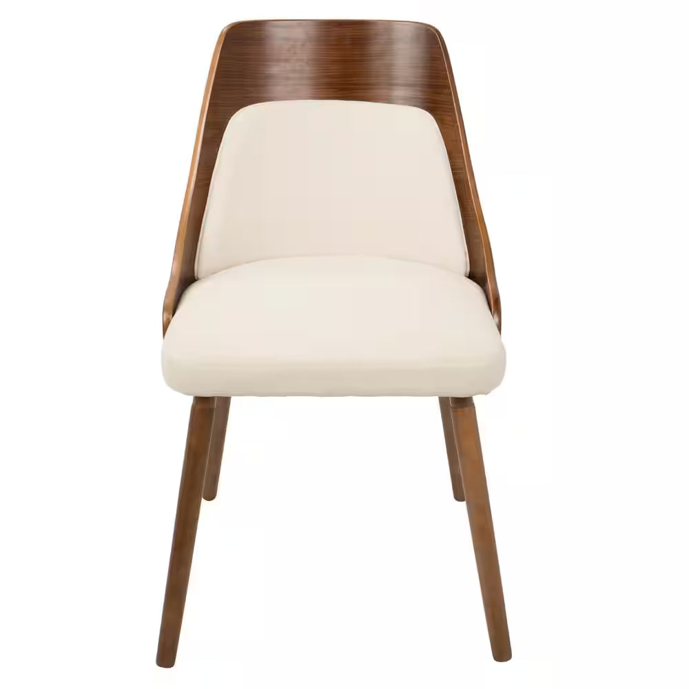 Elevate Your Dining Space with the Anabelle Mid-Century Walnut & Cream Chair! 🍽️✨