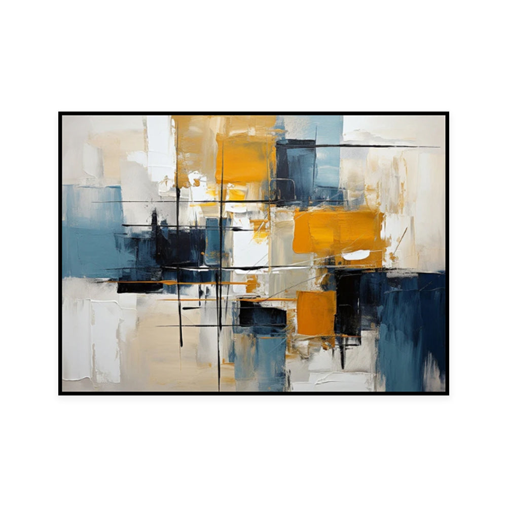 Exquisite Mid-Century Modern 3D Textured Oil Painting for Chic Living Room Decor