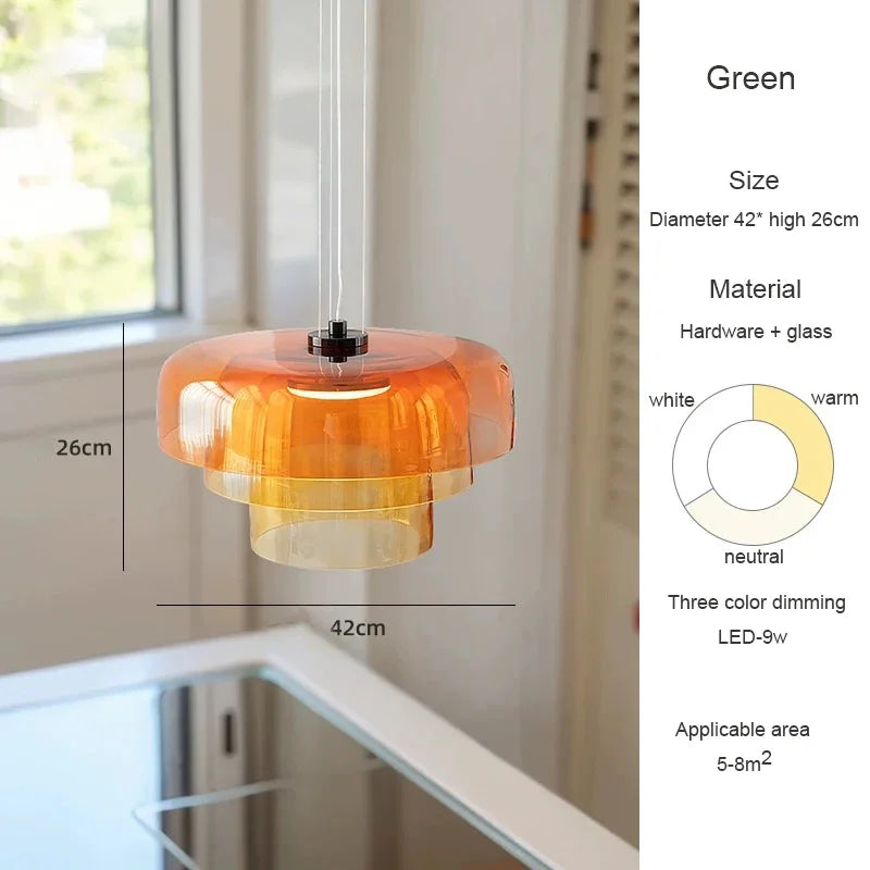 Belmont Collection | Geometric Glass-Topped Blown Glass Pendant - Curated Lighting for the Modern Living Collection | Woodies ON Woodlawn