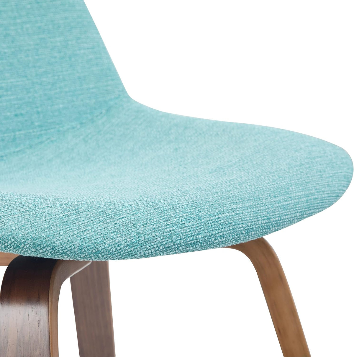 SIMPLIHOME Raya 24" Seat Height Vegan Leather Counter Stool (Set of 2) | Aqua Blue, Mid-Century Counter Stools with Curved Backrest and Footrest; Upholstered Kitchen or Bar Seating.